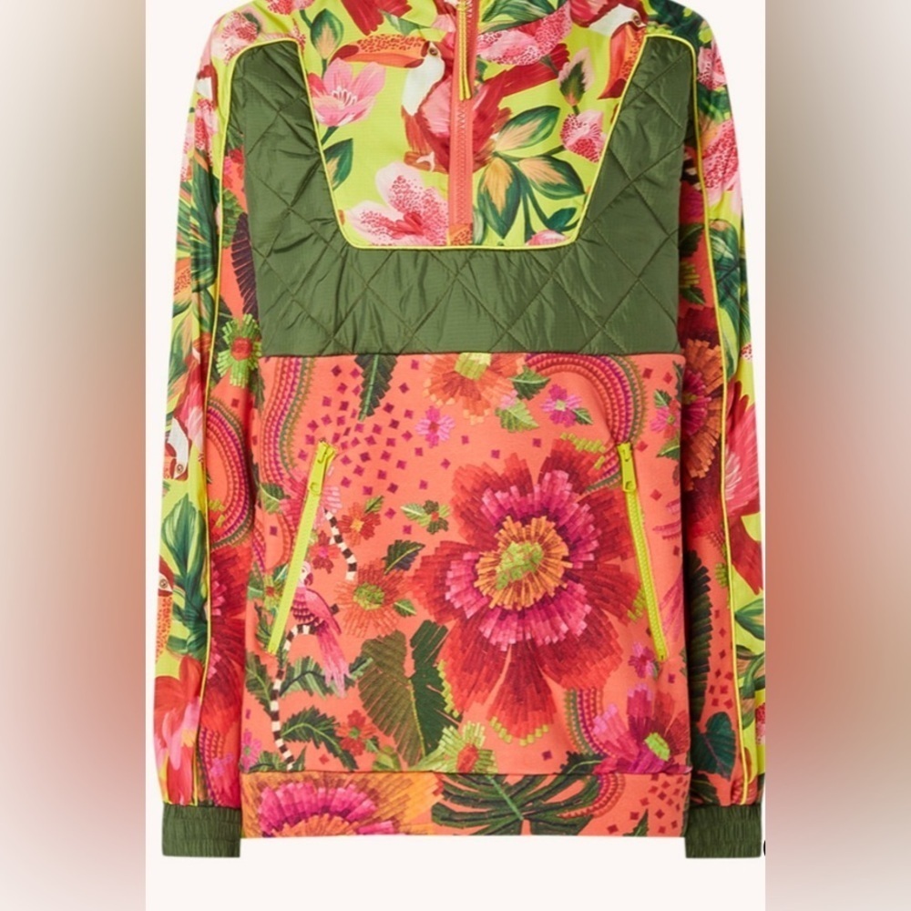 FARM RIO ANTHROPOLOGIE  Blooming Gardens, Quilted, Anorak & Sweatshorts Set S-L - Picture 3 of 13
